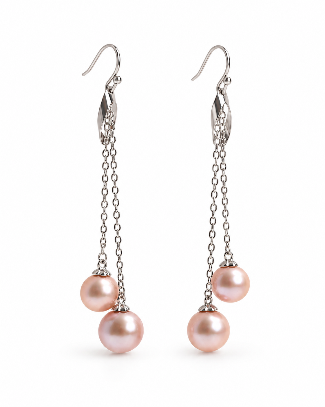 Cercei cu perle de apă dulce "Duo Rose" - Imagine 2